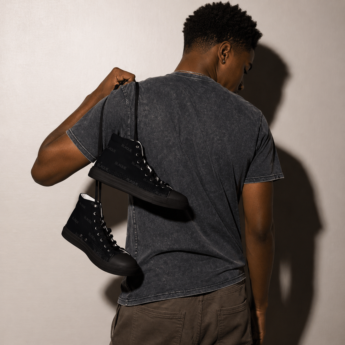 BLAQUE Men's High-Top Canvas Sneakers