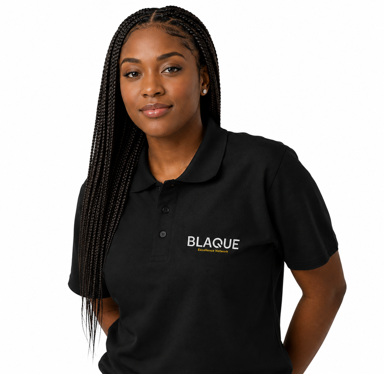 BLAQUE Excellence Embroidery Unisex Premium Pique Polo Shirt - Black